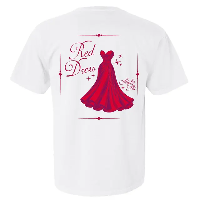 Alpha Phi Red Dress Graphic Formal Shirt 2