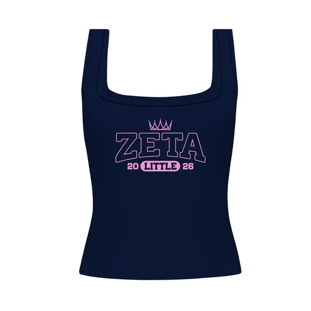 Zeta Tau Alpha Crown Graphic Big Little Reveal Tank 2