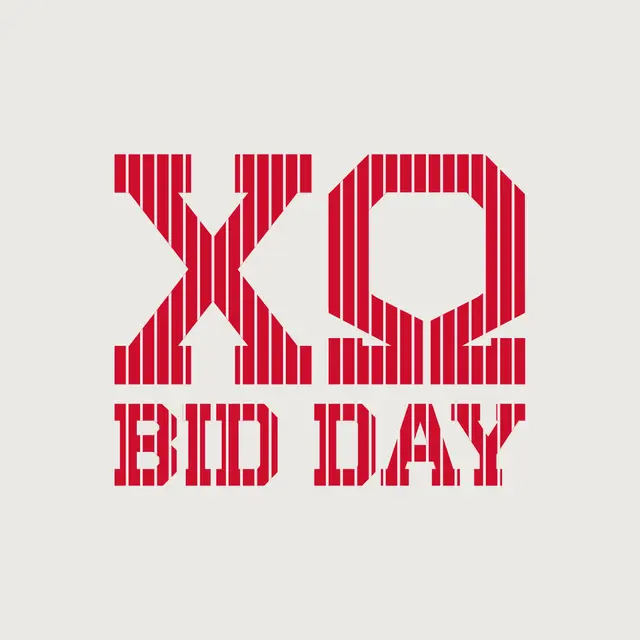 Chi Omega Stripe Block Text Rush & Bid Shirt