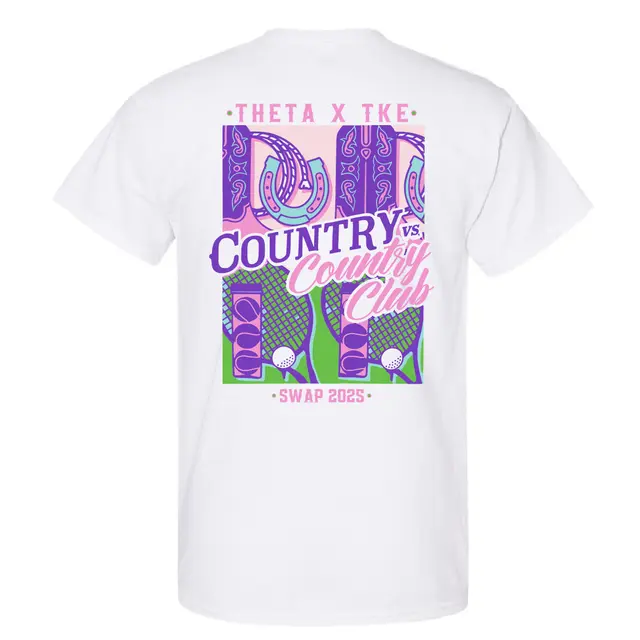 Country vs Country Club Horseshoe Graphic Date Party Shirt 2
