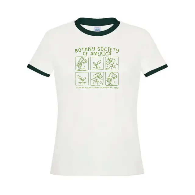Botany Society Flower and Mushroom Illustration PR Shirt 2
