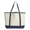 OAD Promotional Heavyweight Large Beach Tote Natural Navy Back