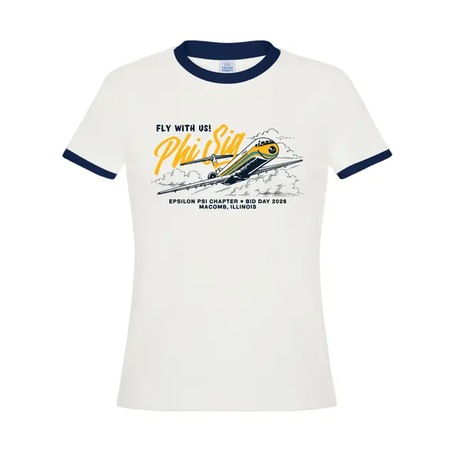 Phi Sigma Sigma Airplane Graphic Rush Shirt 2