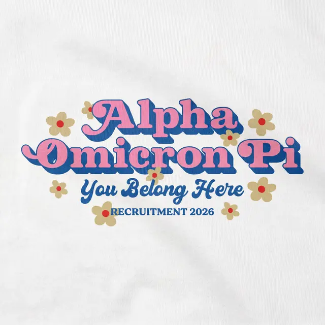 Alpha Omicron Pi Floral Illustration Rush Shirt