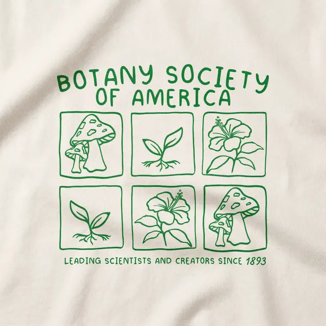 Botany Society Flower and Mushroom Illustration PR Shirt