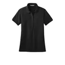 Port Authority Women's Stretch Pique Polo Black Front