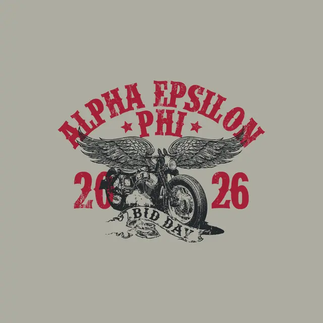 Alpha Epsilon Phi Wings and Motorcycle Bid Day Hoodie