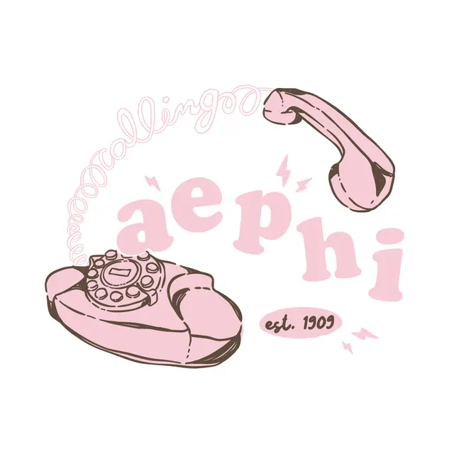 Alpha Epsilon Phi Whimsical Telephone Graphic PR Shirt