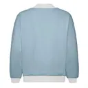Fresh Prints FP123 Denver Heavyweight Color Block Mock Neck Slate Blue White mto Back