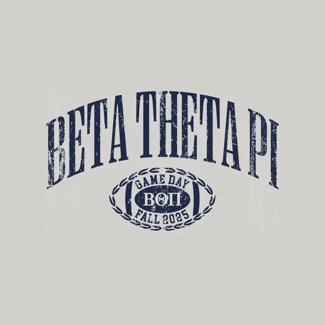 Beta Theta Pi Distressed Football Game Day Crewneck