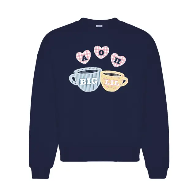 Alpha Omicron Pi Heartfelt Mugs Big Little Reveal Crewneck 2