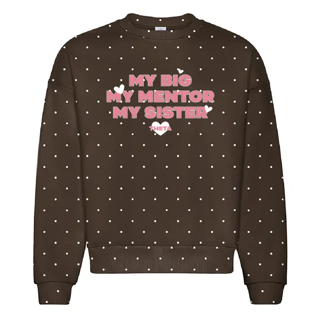 Kappa Alpha Theta Bold Lettering with Hearts Big Little Reveal Sweater 2