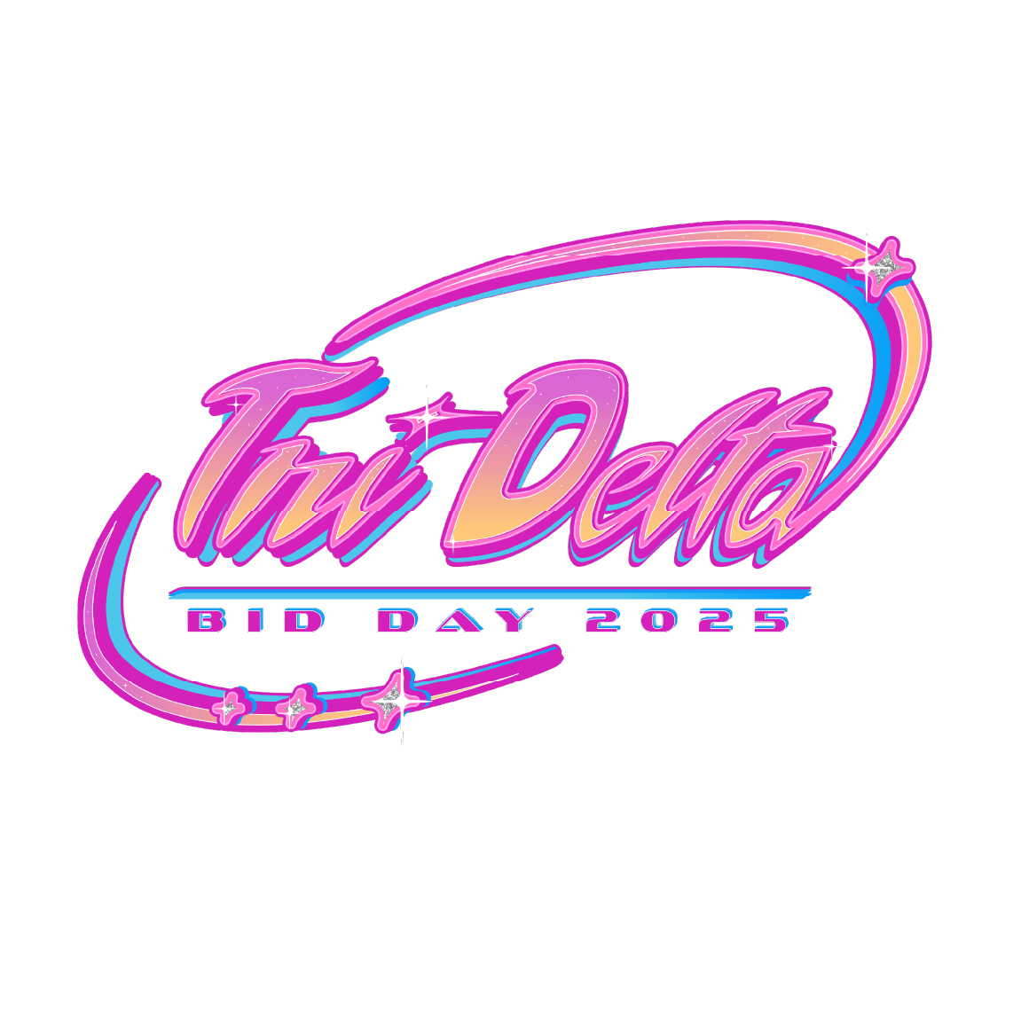 Delta Delta Delta Colorful Lettering Rush Shirts | Fresh Prints