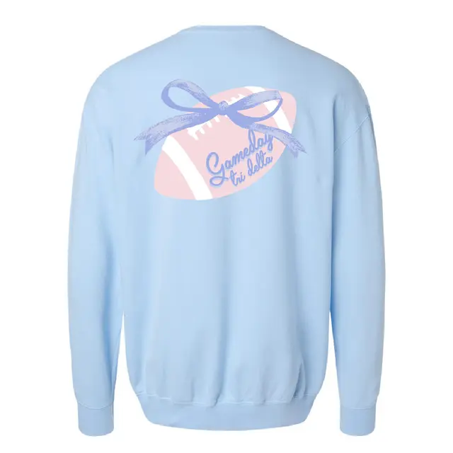 Delta Delta Delta Pastel Football Gameday Crewneck 2