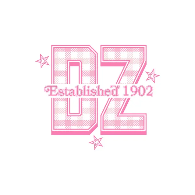 Delta Zeta Checkered Pink Text PR Crewneck