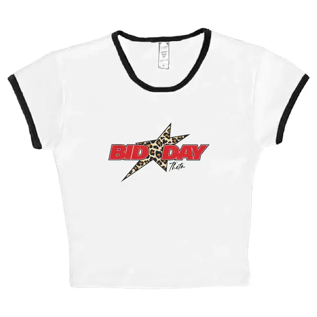 Kappa Alpha Theta Leopard Print Star Bid Day Shirt 2