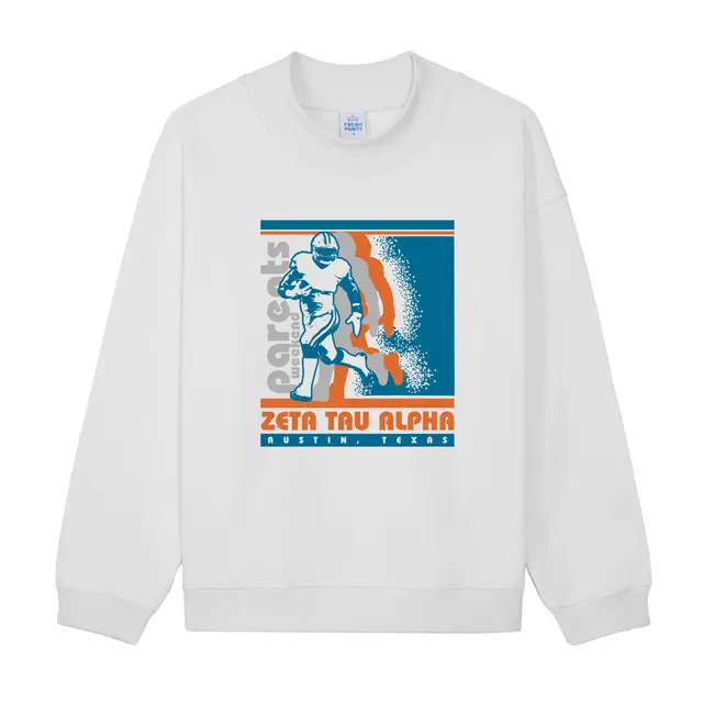 Zeta Tau Alpha Football Player Graphic Parents Weekend Hoodie 2