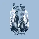 Sigma Kappa Gothic Couple Skeletons Airband Crewneck