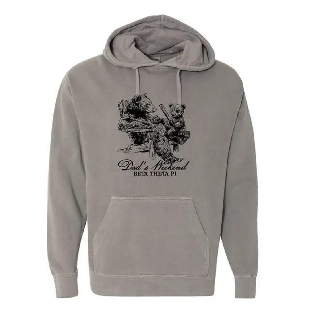 Beta Theta Pi Bear Duo Illustration Dad's Weekend Hoodie 2