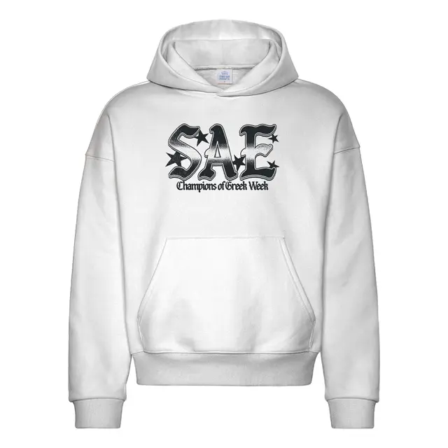 Sigma Alpha Epsilon Bold Lettering Champions of Greek Week Hoodie 2