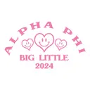 Alpha Phi Cute Simple Pink Heart Smileys Arc Text Design for Sorority 