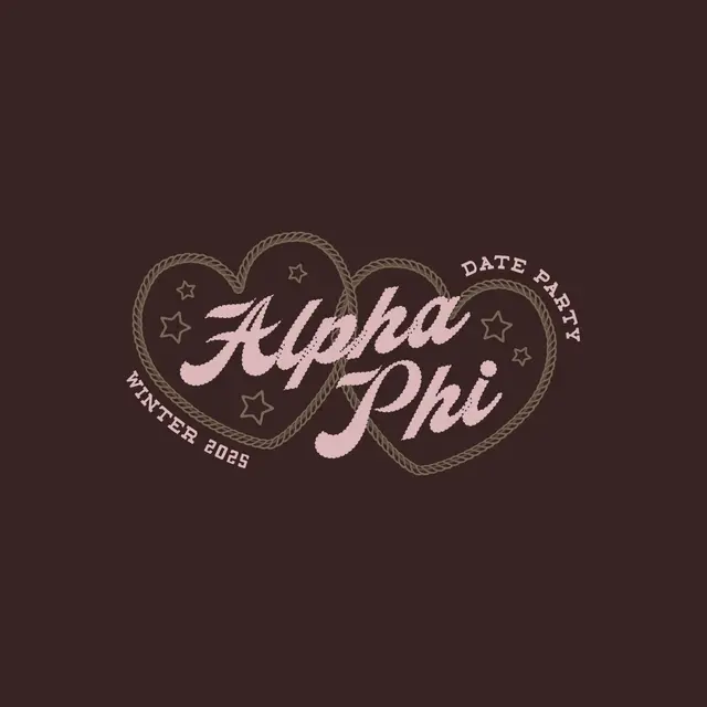 Alpha Phi Rope Hearts Date Party Shirt