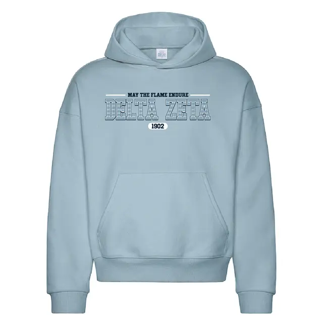 Delta Zeta Striped Lettering Founder's Day Hoodie 2