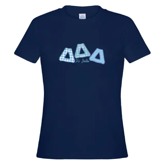 Delta Delta Delta Plaid and Stripe Triangles PR Shirt 2