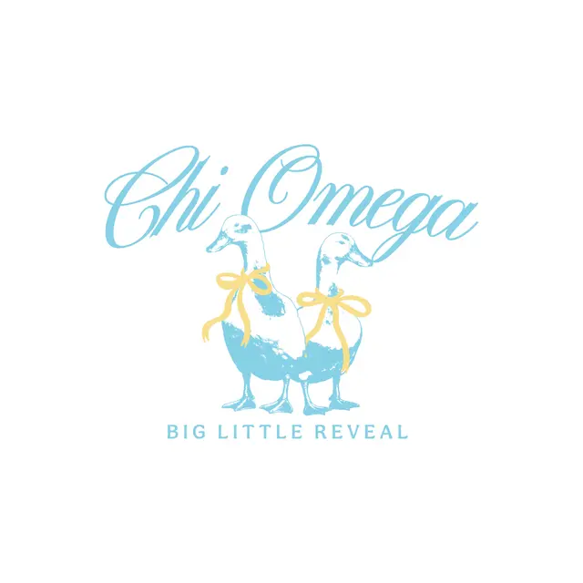 Chi Omega Playful Duck Illustration Big Little Reveal Shirt
