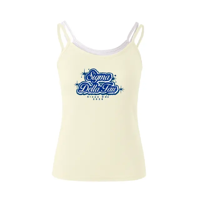 Sigma Delta Tau Whimsical Script Slope Day Tank 2