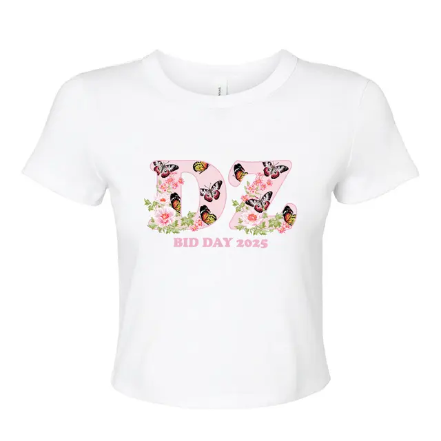 Delta Zeta Butterfly Floral Bid Day Shirt 2