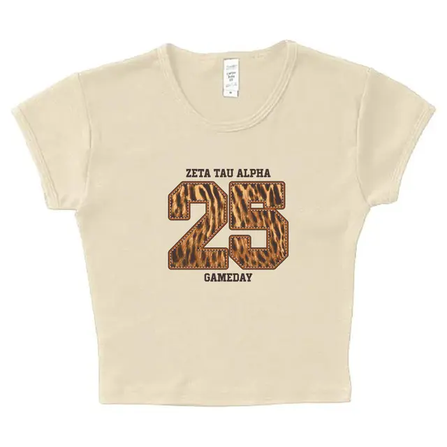 Zeta Tau Alpha Leopard Print 25 Gameday Shirt 2
