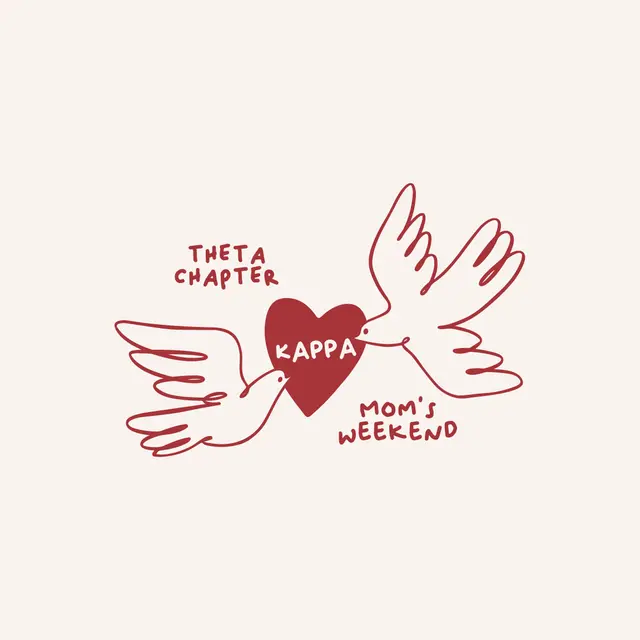 Kappa Kappa Gamma Dove and Heart Mom's Weekend Shirt