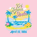 Sigma Sigma Sigma Tropical Beach Scene Spring Break Shirt