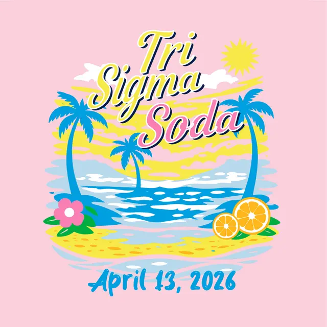 Sigma Sigma Sigma Tropical Beach Scene Spring Break Shirt