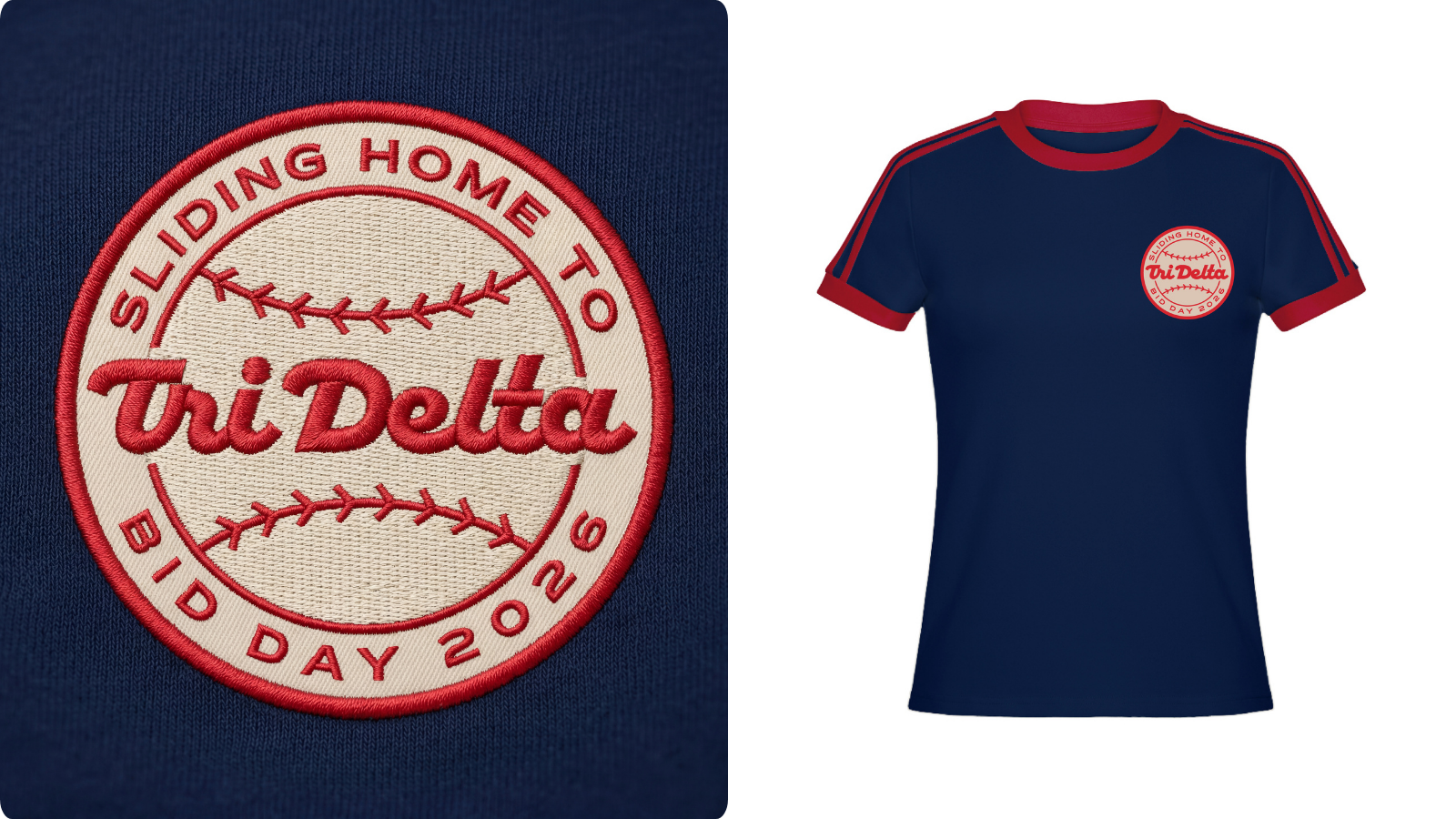 Tri Delta merch baseball theme