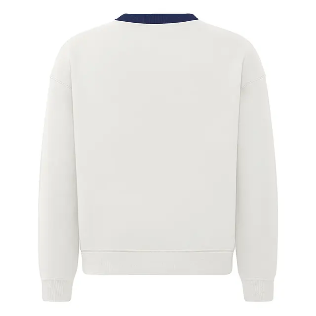 Fresh Prints Retro Crewneck White/Navy Back