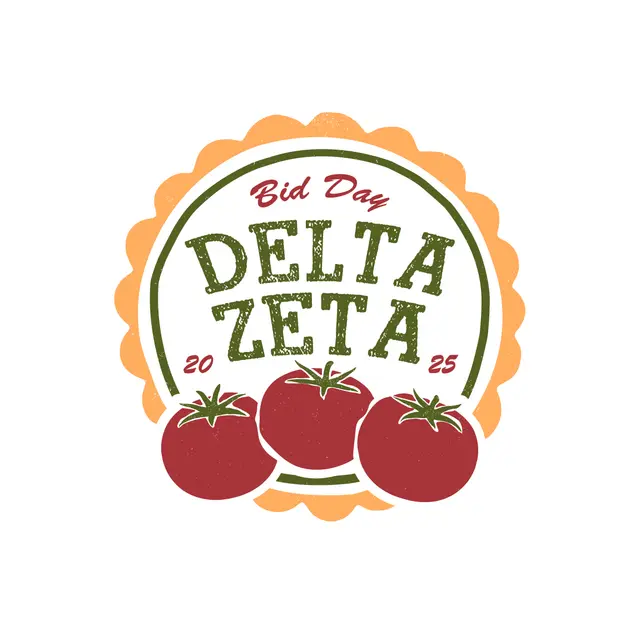 Delta Zeta Tomato Graphic Bid Day Shirt