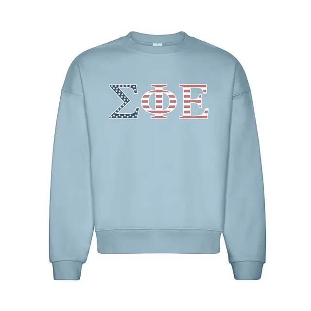 Sigma Phi Epsilon Patriotic Lettering PR Crewneck 2