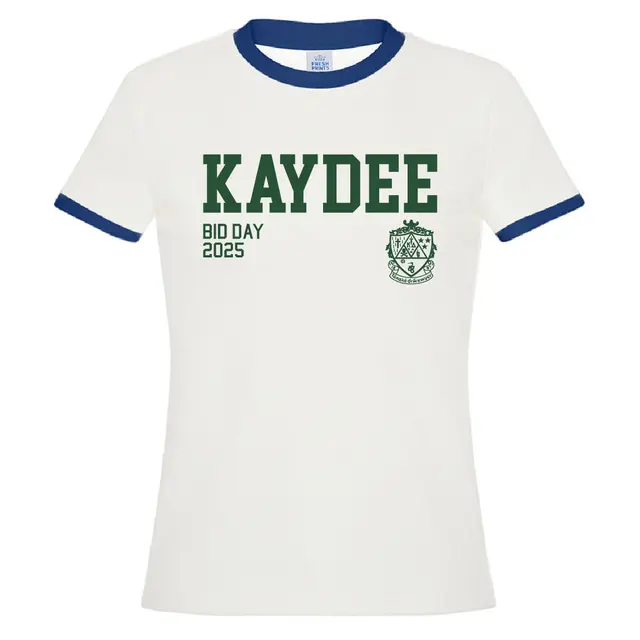 Kappa Delta Bold Kaydee Text with Crest Rush Shirt 2