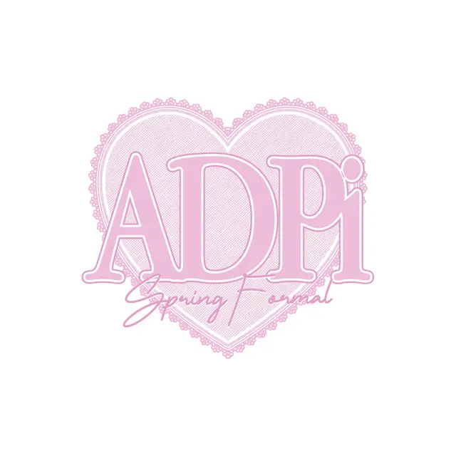 Alpha Delta Pi Heart Outline Decorative Script Spring Formal Tank