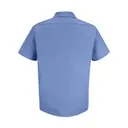 Red Kap Men's Industrial Stripe Short Sleeve Work Shirt BS-Petrol Blue Navy Back