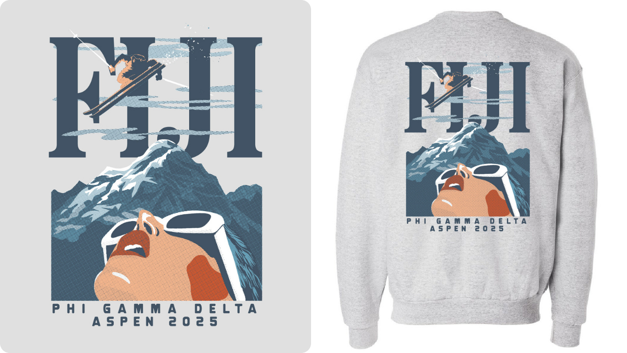 Phi Gamma Delta Ski Stunt at the Alps Pop Art PR Sweater