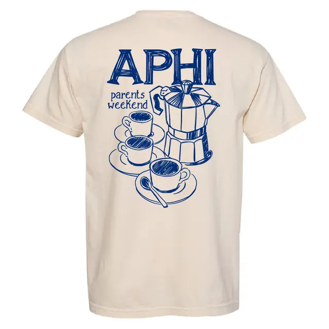 Alpha Phi Coffee Cups Illustration Parents Weekend Shirt 2