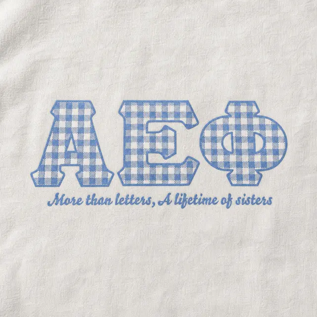 Alpha Epsilon Phi Gingham Lettering Rush Shirt