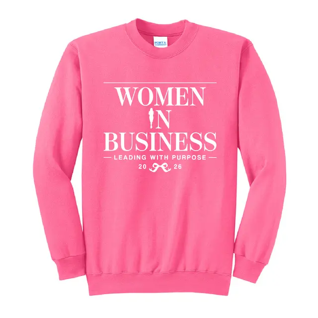 Women in Business Silhouette and Serif Texts PR Crewneck 2