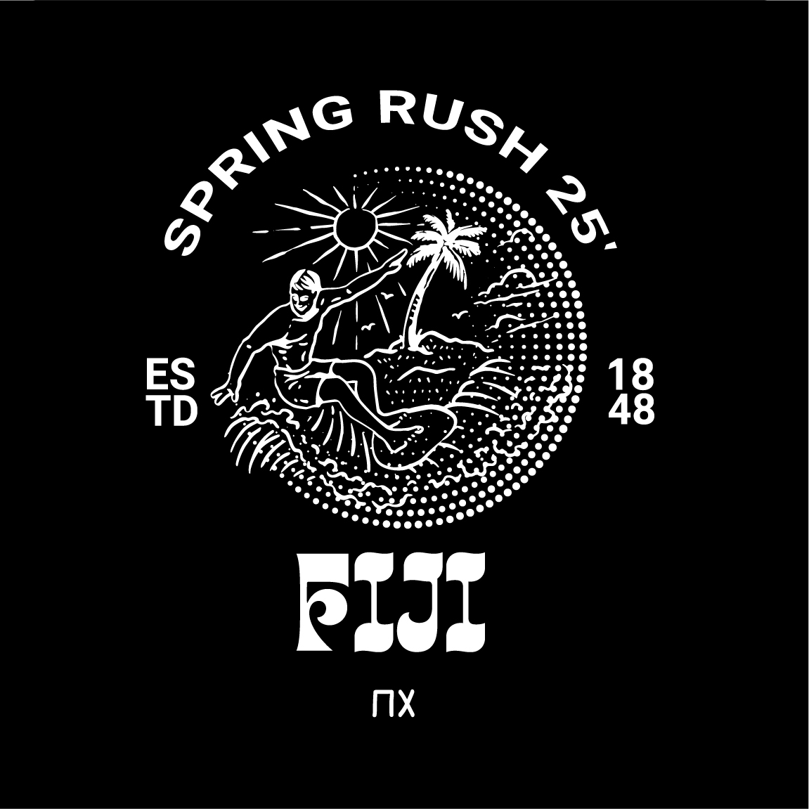 Phi Gamma Delta Surfer Wave Spring Rush Shirt | Fresh Prints