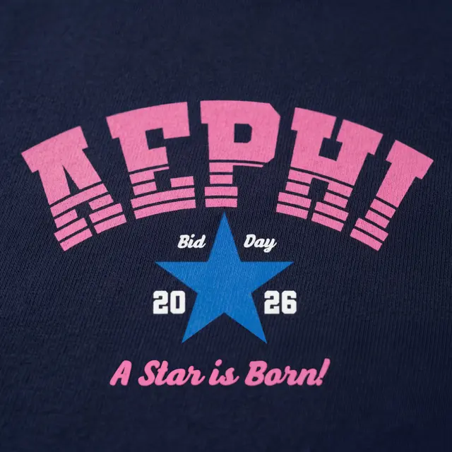 Alpha Epsilon Phi Curved Text Star Bid Day Tank