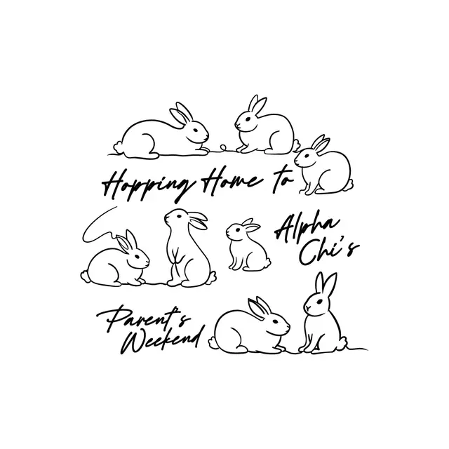 Alpha Chi Omega Playful Bunnies Parent's Weekend Crewneck