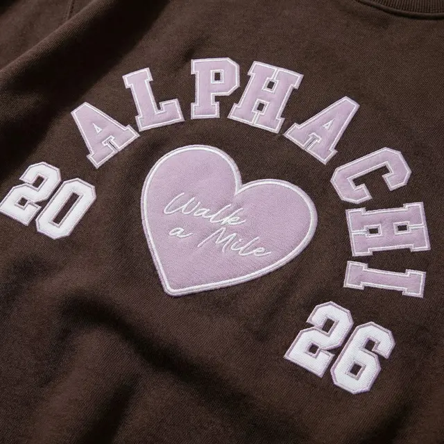 Alpha Chi Omega Heart and Arch Text Philanthropy Crewneck